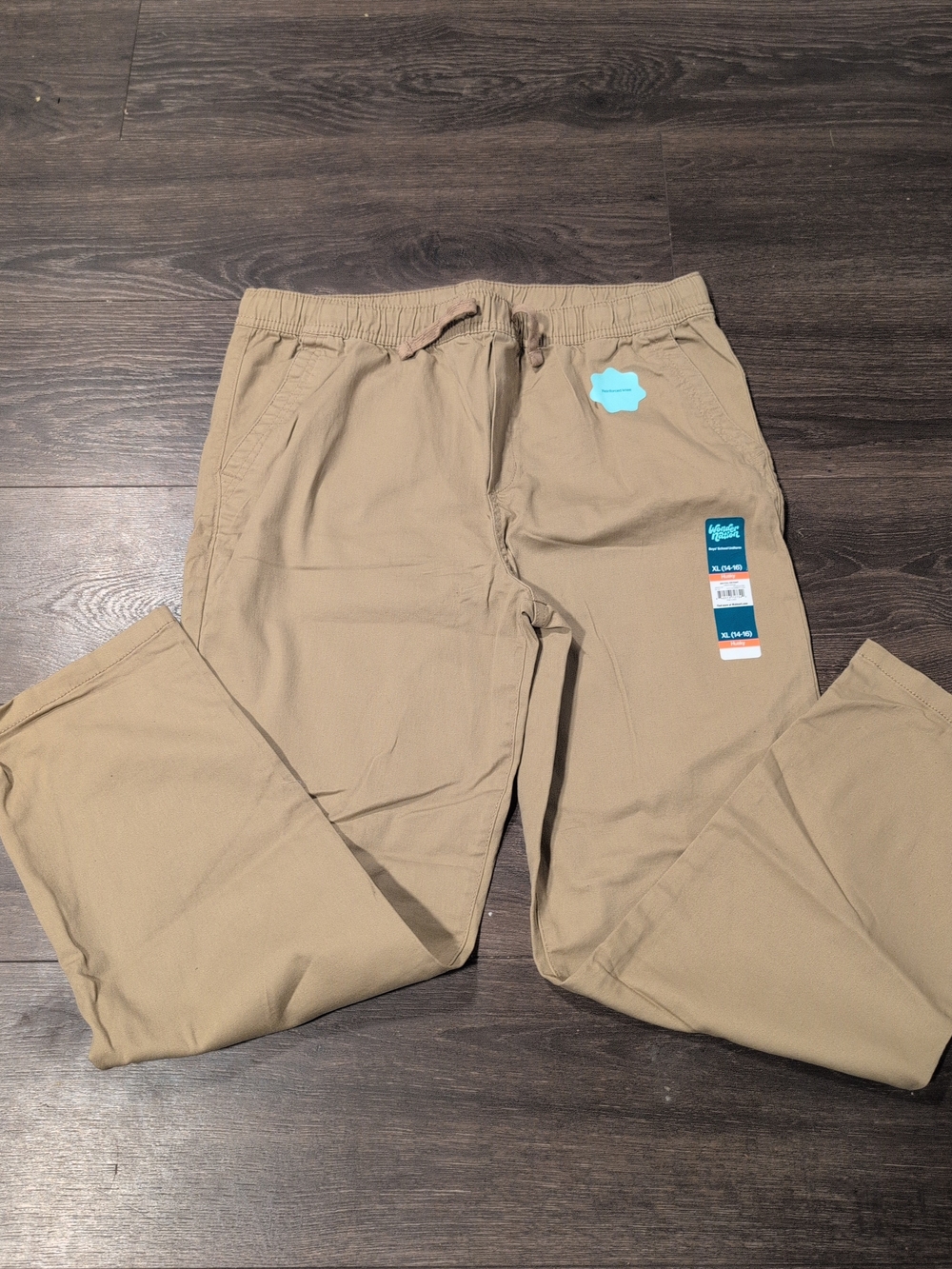 Wonder Nation Boys Khaki HuskyPants XL 14-16 NWT School Uniform Straight Leg